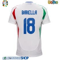 Maglie da calcio Italia Nicolo Barella #18 Seconda Maglia Europei 2024 Manica Corta